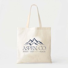 Ninastore Dağ Düğünü Tote Çantası, Kayak Hafta Sonu Tasarımı (Pamuklu Veya Kanvas)