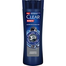 Clear Men 3 In 1 Şampuan & Duş Jeli Arındırıcı Kömür Saç Yüz Vücut Için 350 ml 4 Adet