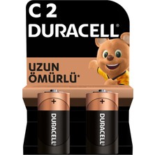 Duracell Alkalin C Pil 1,5V (LR14 / MN1400) 2 Li Paket Uzun Ömürlü Yüksek Performans