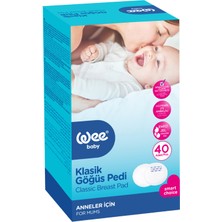 Wee Baby Klasik Göğüs Pedi 40'lı Emici Jel Özellikli Konforlu Tasarıma Sahip