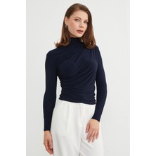 FullaModa Drapeli Balıkçı Yaka Bluz