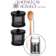 Marsilyan Kaşıklı Kafes Çay Süzgeci - 2 li Bitki Çayı Süzgeci - Polikarbon