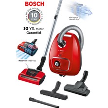 Bosch Turbo Halı Döver ve Evcil Hayvan Başlıklı Serie 4 Toz Torbalı Süpürge Almanya’da Üretilen Bosch Motor Teknolojisi ile Yüksek Performans