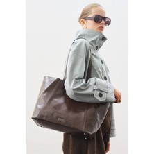 Manuka Square Tote Çanta Kahverengi