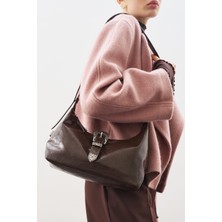 Manuka Chunky Tokalı Omuz Çantası Kahverengi