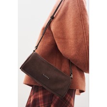 Manuka Süet Mini Oval Çanta Acı Kahve