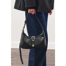 Manuka Chunky Tokalı Omuz Çantası Siyah