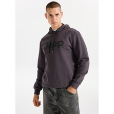 Jeep Kapüşon Yaka Baskılı Antrasit Erkek Sweatshırt J5WM-SWT7309