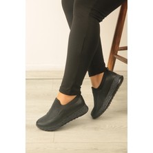 Asl Shoes Store Ortopedik Tabanlı Ultra Hafif Kadın Siyah Su Geçirmez Casual Ayakkabısı