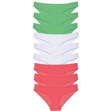 Venüs Shopping 9 Adet Süper Eko Set Likralı Kadın Slip Külot Yeşil Beyaz Fuşya