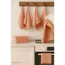 Femina Trendy 10 lu Dama Desenli Mutfak Kurulama Bezi 50x70 Cm  Somon