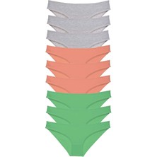 Venüs Shopping 9 Adet Süper Eko Set Likralı Kadın Slip Külot Gri Pudra Yeşil