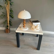 Bamyum Beyaz Mantar Masa Lambası Q Ahşap Dekoratif Abajur Çocuk Odası Başucu Lambası Okuma Lambası