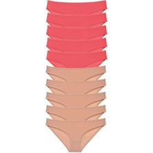 Venüs Shopping 10 Adet Süper Eko Set Likralı Kadın Slip Külot Fuşya Ten