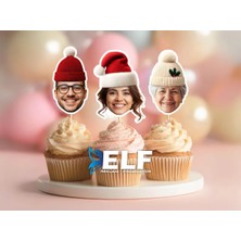 Elf Reklam Yılbaşı Temalaı Pasta Süsü Yılbaşı Kürdan Süs Yılbaşı Parti Süs (10ADET)