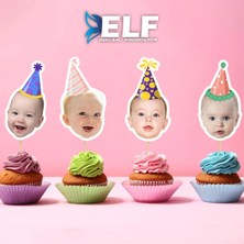 Elf Reklam Fotoğraflı Doğum Günü Cupcake Pasta Dekor Süslemesi 10 Adet