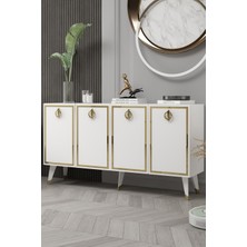 Cantek Dizayn 8215-32CT KB150 Konsol, Tv Ünitesi Beyaz-Altın