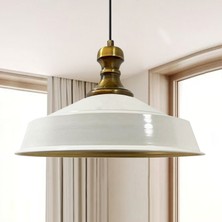 Bamyum Beyaz Renk Avize Asaletli Eskitme Knob Başlık Retro Sarkıt Lamba Restoran Salon Aydınlatma