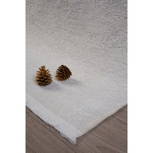 Kupon Halı Beyaz Krem Şönil Kilim Halı – Salon, Oturma Odası, Çocuk Odası ve Mutfak Yolluk Makine Dokuma Hasır/sisal Desen