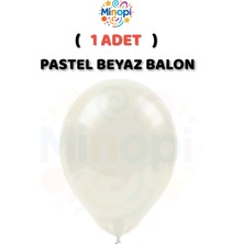 Minopi ( 1 Adet ) Beyaz Balon 12'' Lateks Pastel Balon Doğum Günü Organizasyon Süsleme