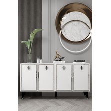 Demonte Decor 8211-32DD KB150 Konsol, Tv Ünitesi Beyaz-Siyah-Gümüş