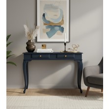 Wooding Mobilya 110 cm Masif Lükens Lacivert Çalışma Masası