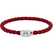 Montblanc Meisterstück Steel 3-Ring Kızıl Deri Bileklik 134065