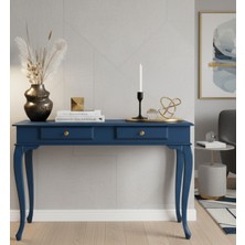 Wooding Mobilya 120 cm Masif Lükens Mavi Çalışma Masası