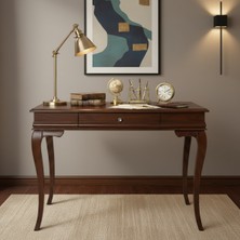 Wooding Mobilya 100 cm Masif Rustik Koyu Ceviz Çalışma Masası