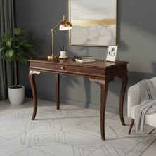 Wooding Mobilya 120 cm Masif Rustik Koyu Ceviz Çalışma Masası