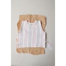 Oh la la Koala For Little Ones Turuncu-Yeşil Çizgili Müslin Atlet