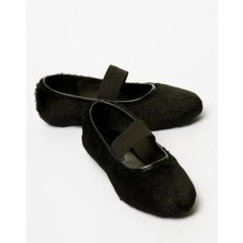 Mubiano Kadın Peluş Babet Lastikli Siyah Furiva