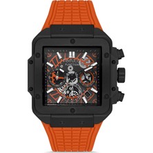 Ferrucci Erkek Silikon Kordon Spor Kol Saati Çelik Kasa Su Geçirmez 2 Yıl Garantili Kutulu Paslanmaz Çelik Premium Kare Model