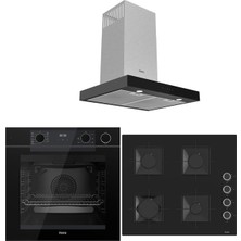 Ferre Steam Plus Serisi 3lü Cam Ankastre Set (QEP64CS-SS205-D100)