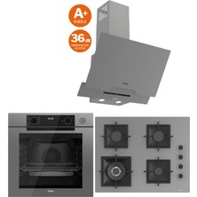 Ferre Steam Plus 65 Serisi 3lü Cam Ankastre Set (QEP64CPR-SC408-D065SA)