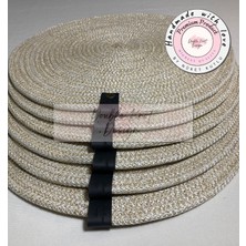 Double Knot Design 6 Adet  Amerikan Servis Supla Tress Jüt Hediyelik Sunum Davet Masa Düzeni