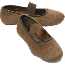 Mubiano Kadın Peluş Babet Lastikli Kahve Furiva