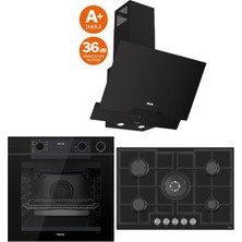 Ferre Steam Plus 75 Serisi 3lü Cam Ankastre Set (QEP64CS-ED035-D063SA)