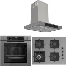 Ferre Steam Plus 65 Serisi 3lü Cam Ankastre Set (QEP64CPR-SC408-D102)