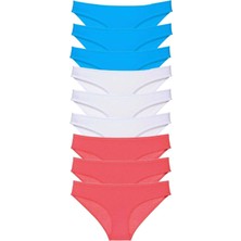 Venüs Shopping 9 Adet Süper Eko Set Likralı Kadın Slip Külot Fuşya Beyaz Mavi