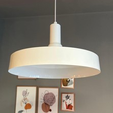 Bamyum Açe Beyaz Tekli Beyaz Fener Başlık Avize Retro Sarkıt Ofis Showroom Salon Mutfak Avizeleri