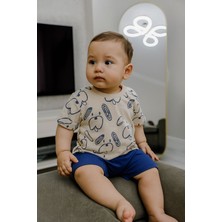 Zerva Queen Köpek Desenli Erkek Bebek Şort Takım