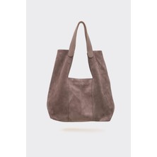 Shoemark SÇ495 Vizon  Süet Hakiki Deri Kol Kadın Çanta