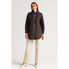 Doque 53006 Önden Fermuarlı Göğüsü Cep Kapakçık Görünümlü Kapitone Kısa Ceket #10-25#