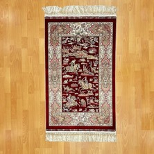 Mevlana Bazaar Şehname Motifli 120 x 180 cm Ipek Halı Bordo