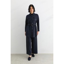 Doque 56050 Önden Çıtçıt Düğmeli Çift Cepli Süet Takım #10-25#