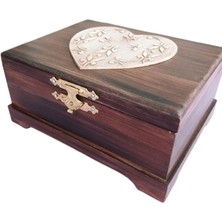 El Yapımı Eskitme Desenli Ahşap Bölmeli Kutu