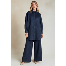 Doque 56056 Önden Çıtçıtlı Göğüsü Detaylı Oversize Süet Pantolonlu Takım #10-25#