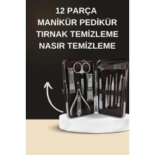 TE Dükkan Buğz Elektrikli Manikür Pedikür Seti Ikili Set 12 Parça Tırnak Bakımı Törpü Protez Çıkarma