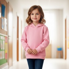 Woody Cord Çocuk Sweatshirt Kapüşonlu - Pembe - Düz